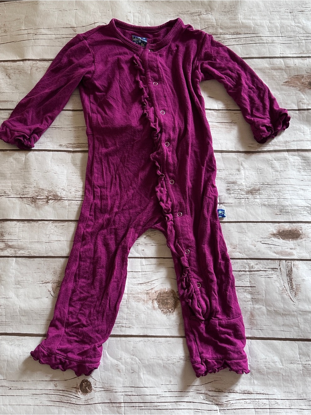 Kickee berry Purple romper fair pilling 6/12